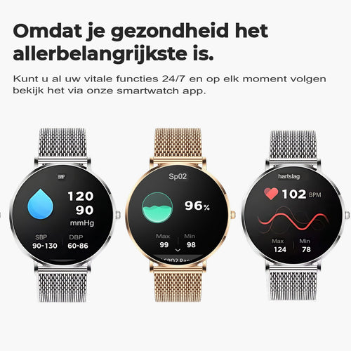 Élanza™ Slimme Luxe Smartwatch voor Stijl & Gezondheid