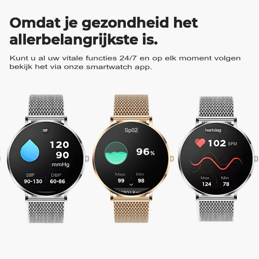 Élanza™ Slimme Luxe Smartwatch voor Stijl & Gezondheid