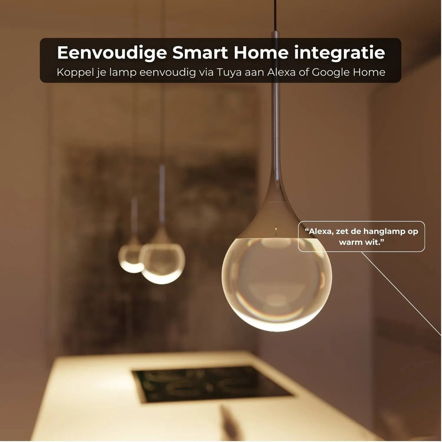 Veloura™ Luxe Glazen Hanglamp met Slimme Lichtbeleving