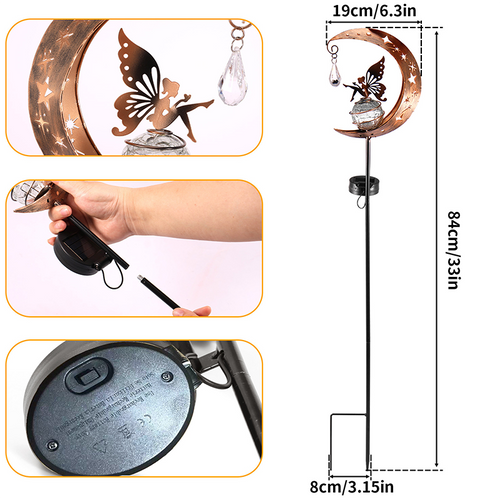 Zonne-energie Elf en Maan lamp™ voor de Tuin